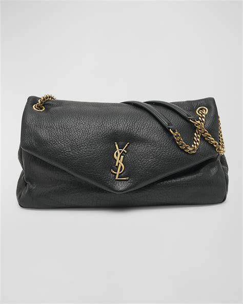 ysl calypso in plunged lambskin|Saint Laurent Calypso Large YSL Shoulder Bag in Leather.